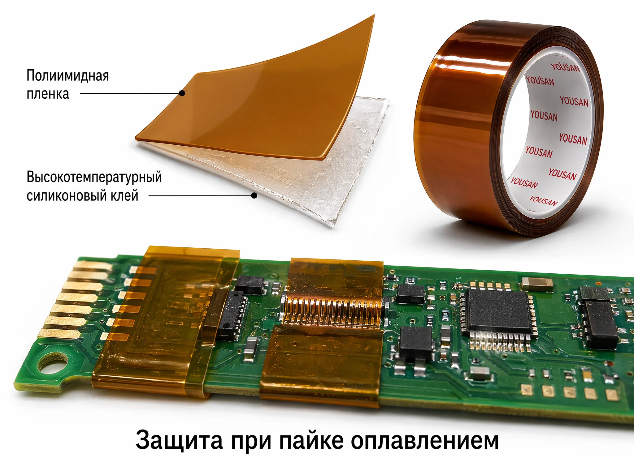 Полиимидная клейкая лента — структура